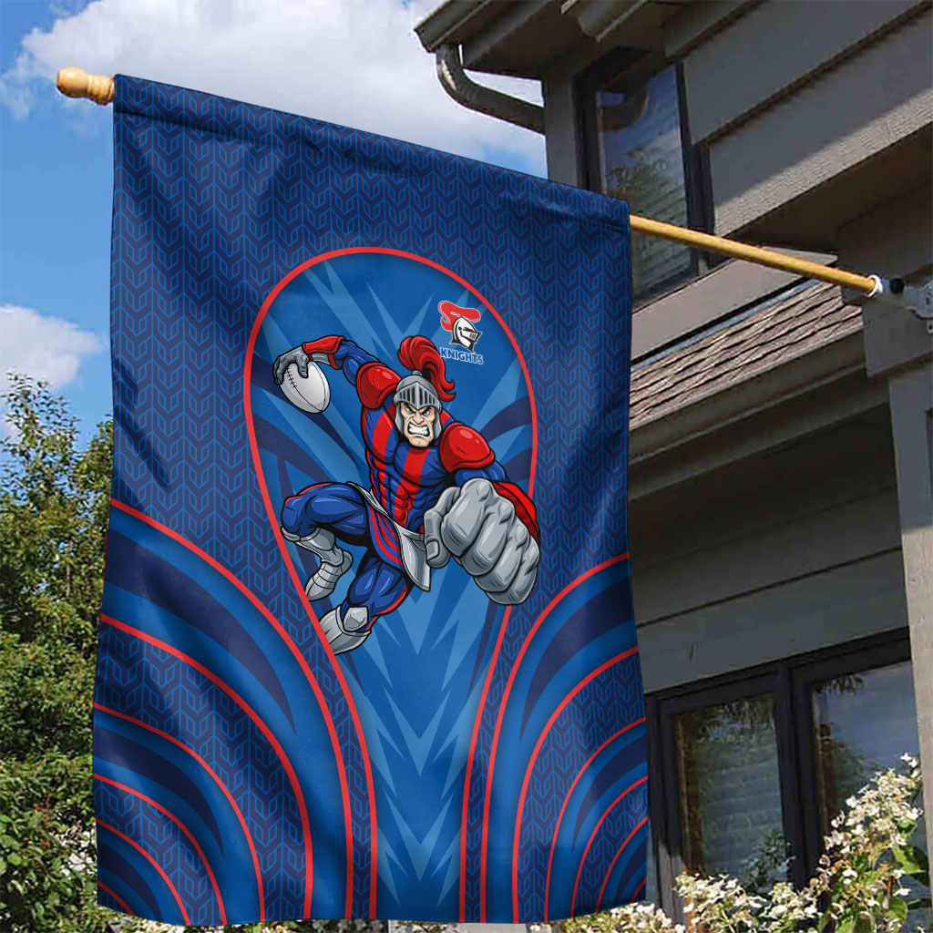 Newcastle Knights Rugby Mascot Garden Flag Australian Rugby Culture - Tribal Inspired Knight Warrior