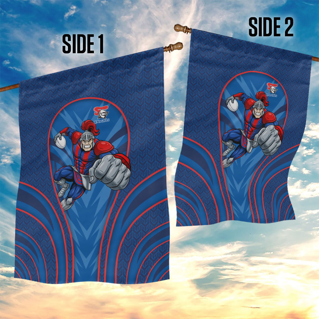Newcastle Knights Rugby Mascot Garden Flag Australian Rugby Culture - Tribal Inspired Knight Warrior