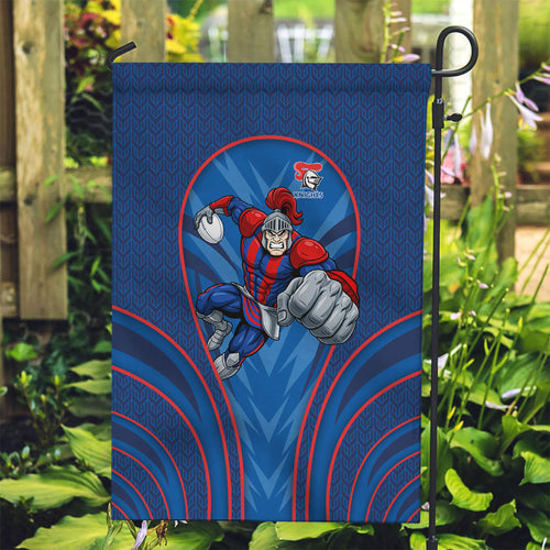 Newcastle Knights Rugby Mascot Garden Flag Australian Rugby Culture - Tribal Inspired Knight Warrior
