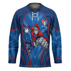 Newcastle Knights Rugby Mascot Hockey Jersey Australian Rugby Culture - Tribal Inspired Knight Warrior