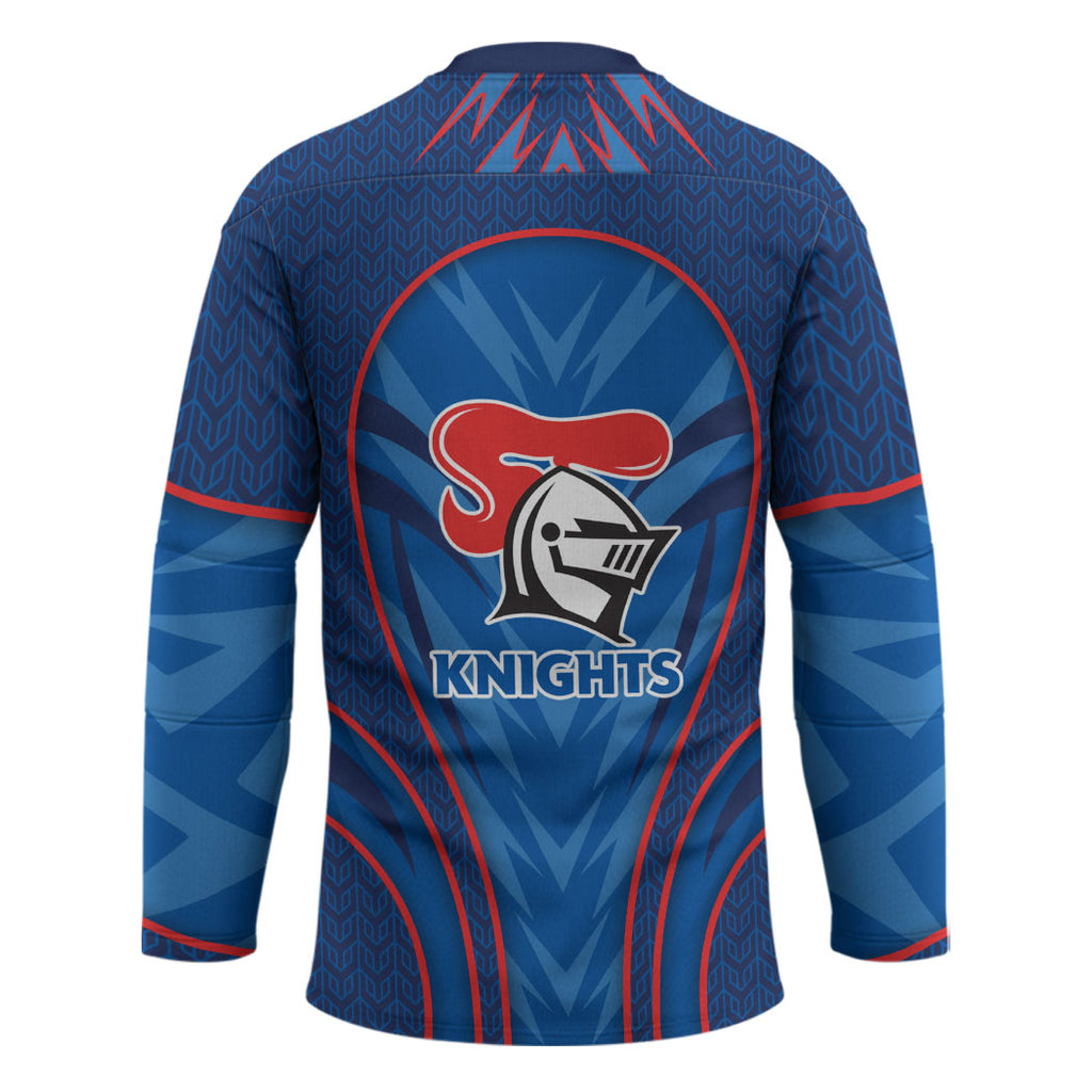 Newcastle Knights Rugby Mascot Hockey Jersey Australian Rugby Culture - Tribal Inspired Knight Warrior