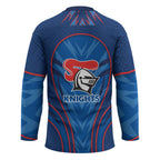 Newcastle Knights Rugby Mascot Hockey Jersey Australian Rugby Culture - Tribal Inspired Knight Warrior