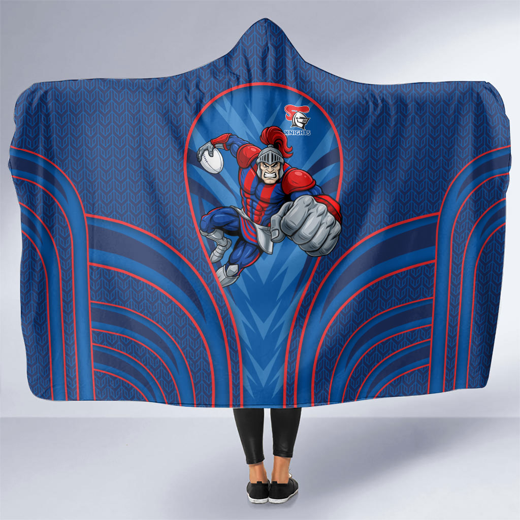Newcastle Knights Rugby Mascot Hooded Blanket Australian Rugby Culture - Tribal Inspired Knight Warrior