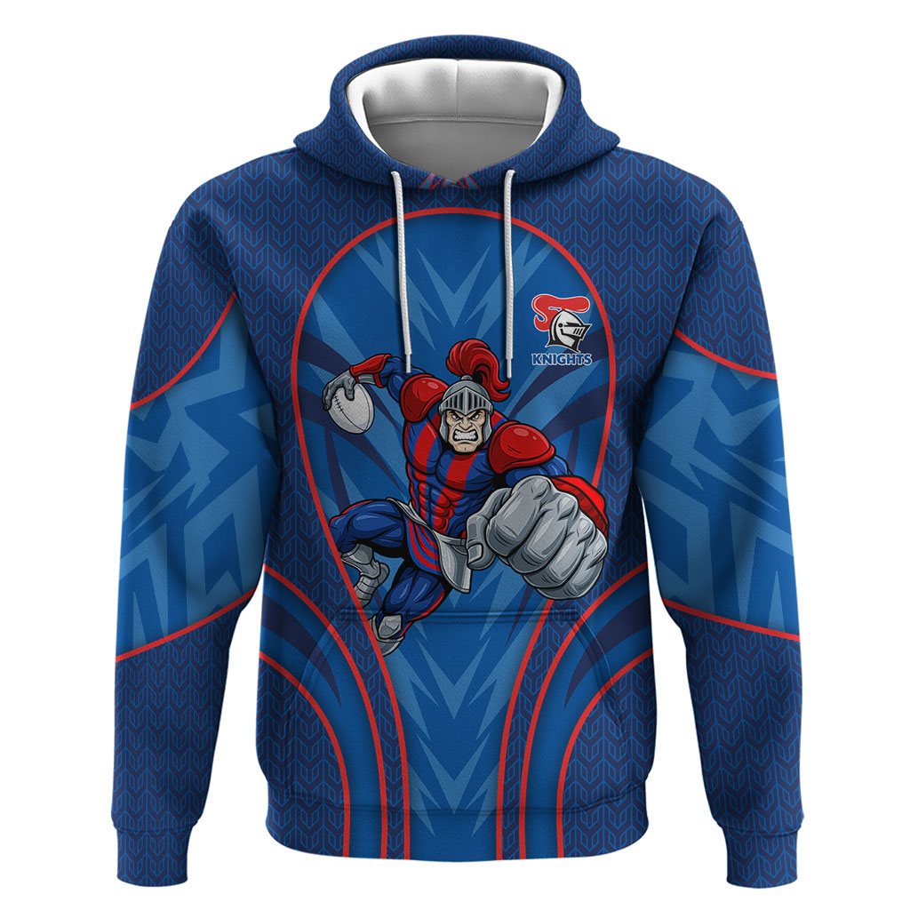 Newcastle Knights Rugby Mascot Hoodie Australian Rugby Culture - Tribal Inspired Knight Warrior