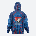 Newcastle Knights Rugby Mascot Hoodie Australian Rugby Culture - Tribal Inspired Knight Warrior