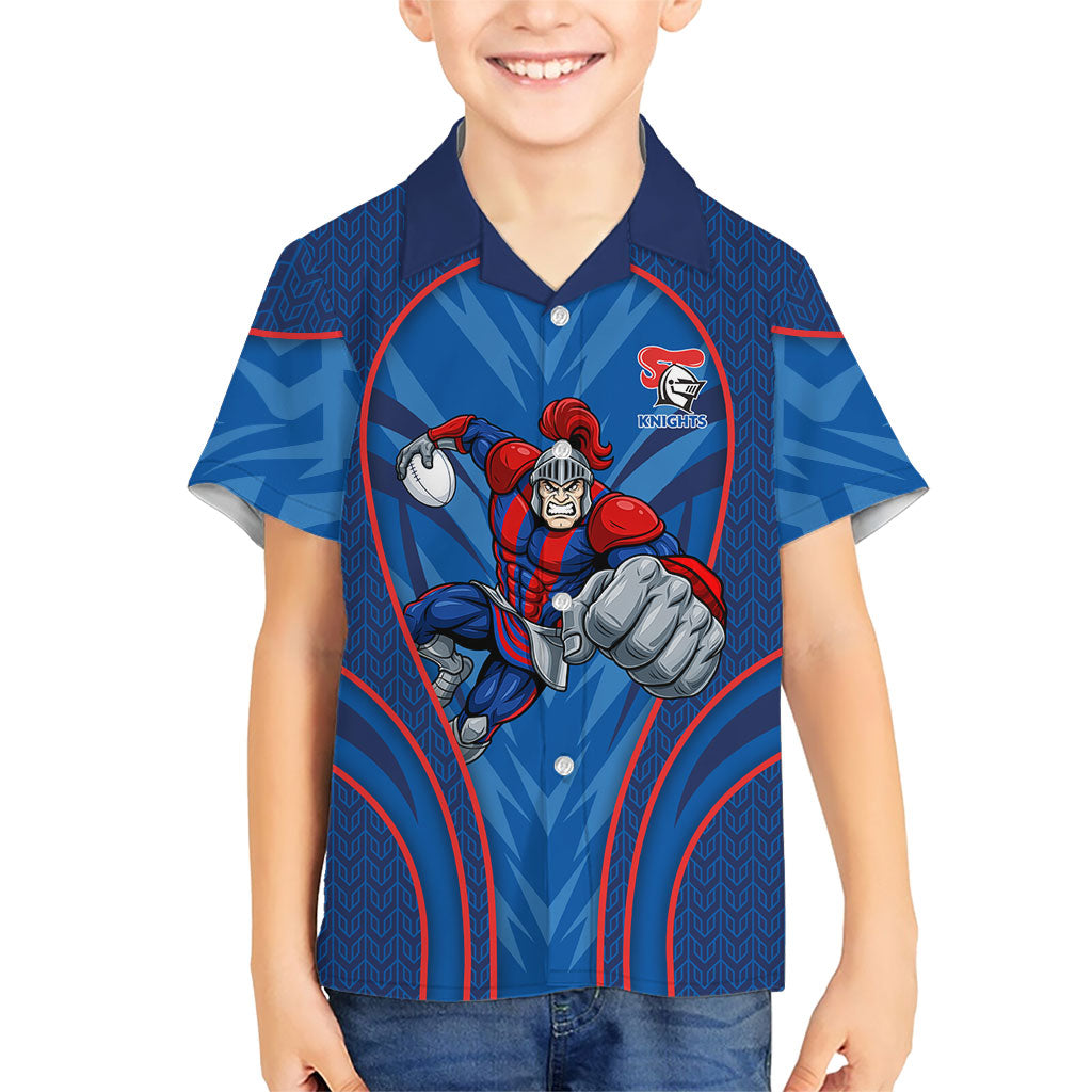 Newcastle Knights Rugby Mascot Kid Hawaiian Shirt Australian Rugby Culture - Tribal Inspired Knight Warrior