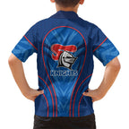 Newcastle Knights Rugby Mascot Kid Hawaiian Shirt Australian Rugby Culture - Tribal Inspired Knight Warrior