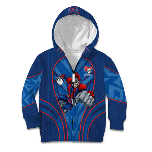 Newcastle Knights Rugby Mascot Kid Hoodie Australian Rugby Culture - Tribal Inspired Knight Warrior