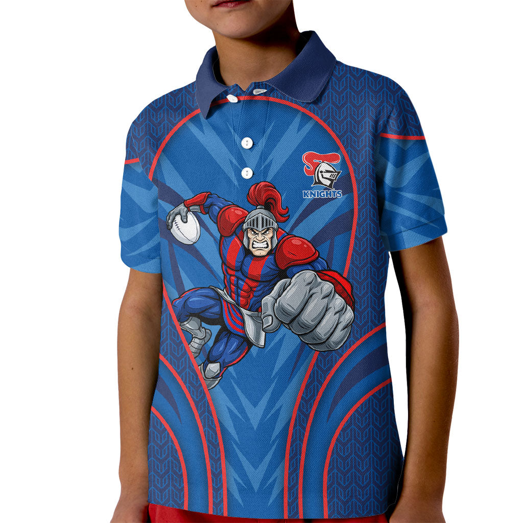 Newcastle Knights Rugby Mascot Kid Polo Shirt Australian Rugby Culture - Tribal Inspired Knight Warrior