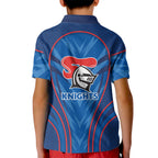 Newcastle Knights Rugby Mascot Kid Polo Shirt Australian Rugby Culture - Tribal Inspired Knight Warrior