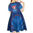 Newcastle Knights Rugby Mascot Kid Short Sleeve Dress Australian Rugby Culture - Tribal Inspired Knight Warrior