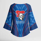 Newcastle Knights Rugby Mascot Kimono Sleeve Blouse Australian Rugby Culture - Tribal Inspired Knight Warrior