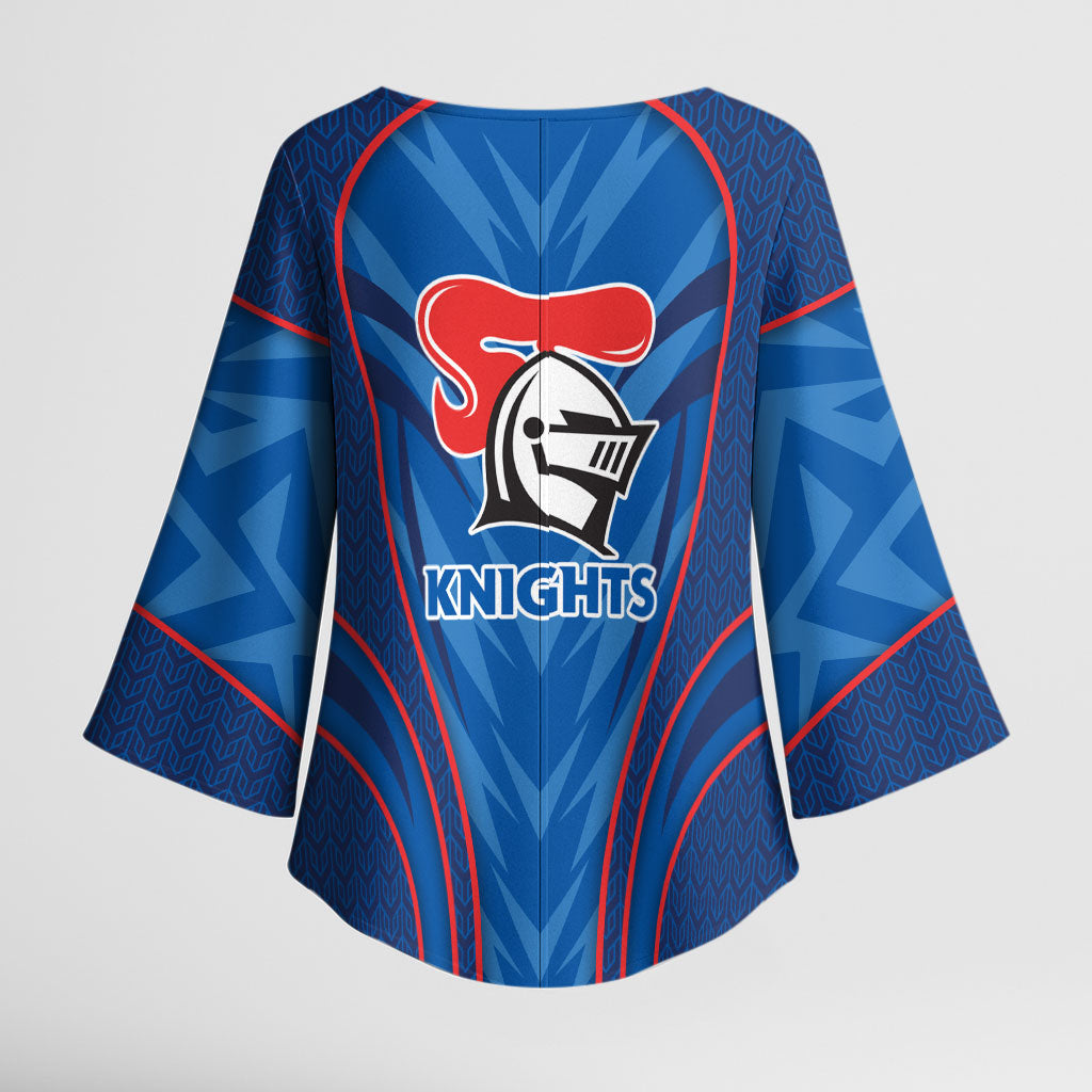 Newcastle Knights Rugby Mascot Kimono Sleeve Blouse Australian Rugby Culture - Tribal Inspired Knight Warrior