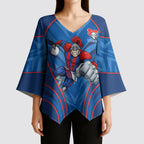 Newcastle Knights Rugby Mascot Kimono Sleeve Blouse Australian Rugby Culture - Tribal Inspired Knight Warrior
