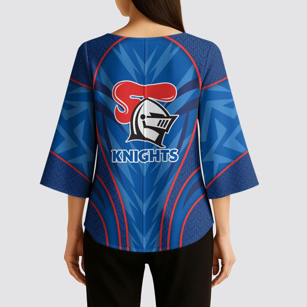 Newcastle Knights Rugby Mascot Kimono Sleeve Blouse Australian Rugby Culture - Tribal Inspired Knight Warrior