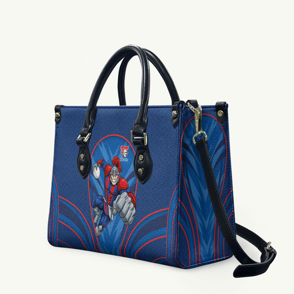Newcastle Knights Rugby Mascot Leather Bag Australian Rugby Culture - Tribal Inspired Knight Warrior