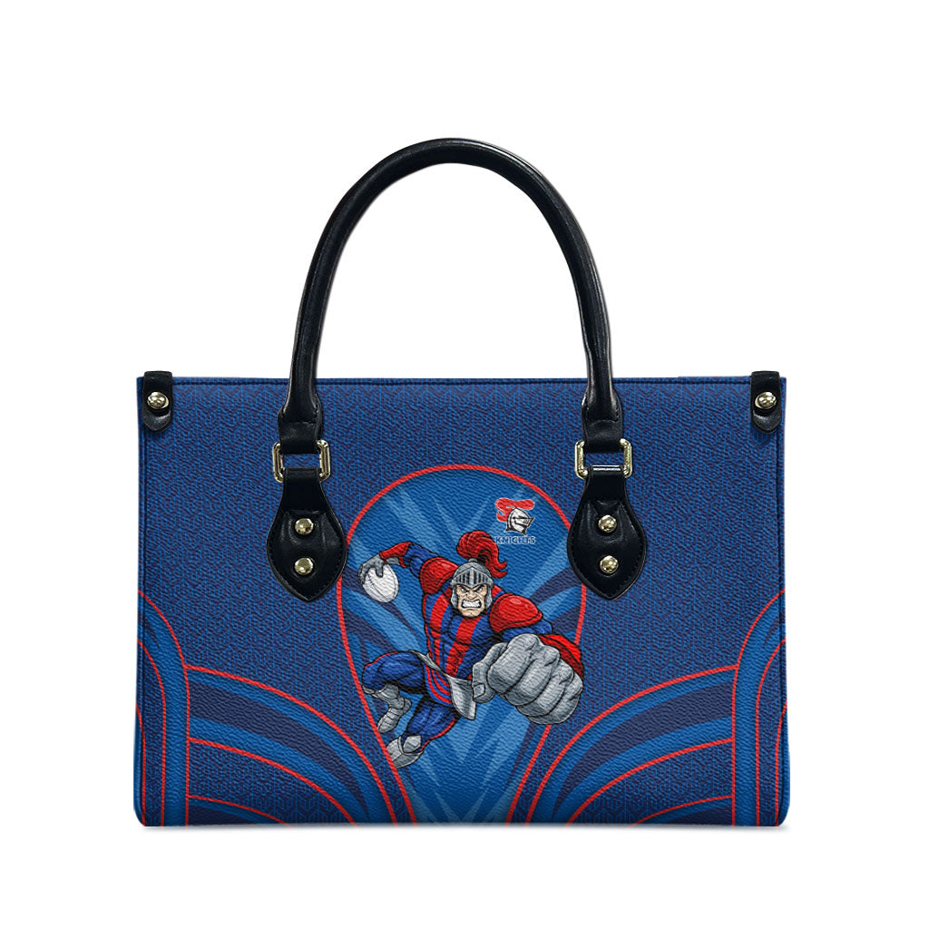 Newcastle Knights Rugby Mascot Leather Bag Australian Rugby Culture - Tribal Inspired Knight Warrior