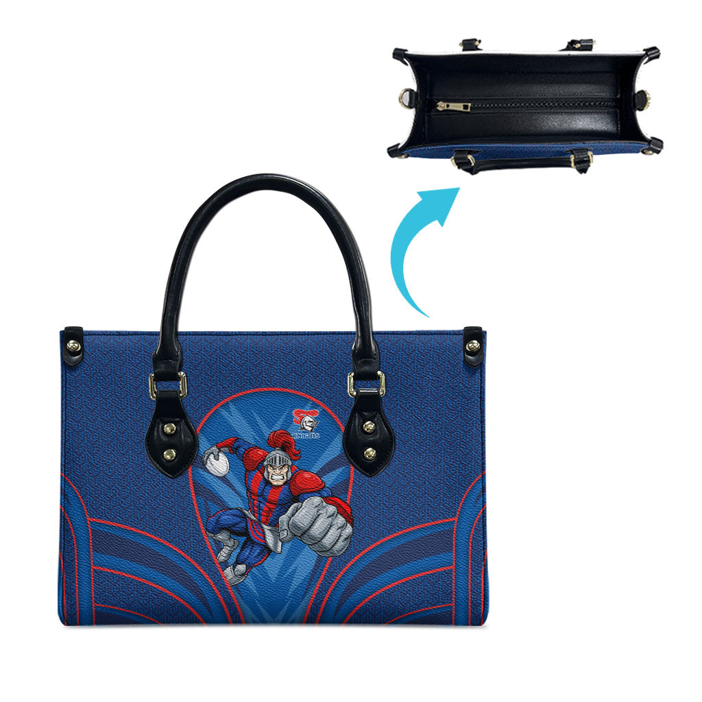 Newcastle Knights Rugby Mascot Leather Bag Australian Rugby Culture - Tribal Inspired Knight Warrior