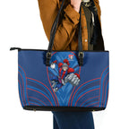 Newcastle Knights Rugby Mascot Leather Tote Bag Australian Rugby Culture - Tribal Inspired Knight Warrior