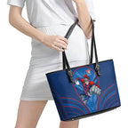 Newcastle Knights Rugby Mascot Leather Tote Bag Australian Rugby Culture - Tribal Inspired Knight Warrior