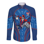 Newcastle Knights Rugby Mascot Long Sleeve Button Shirt Australian Rugby Culture - Tribal Inspired Knight Warrior