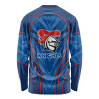 Newcastle Knights Rugby Mascot Long Sleeve Shirt Australian Rugby Culture - Tribal Inspired Knight Warrior
