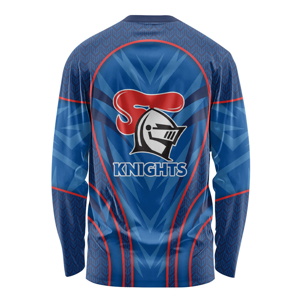 Newcastle Knights Rugby Mascot Long Sleeve Shirt Australian Rugby Culture - Tribal Inspired Knight Warrior