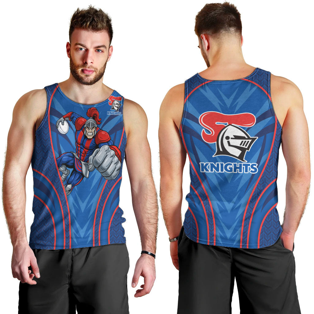 Newcastle Knights Rugby Mascot Men Tank Top Australian Rugby Culture - Tribal Inspired Knight Warrior