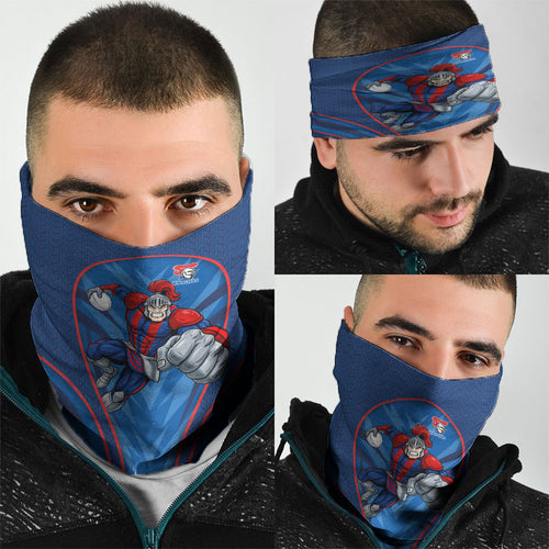 Newcastle Knights Rugby Mascot Neck Gaiter Australian Rugby Culture - Tribal Inspired Knight Warrior