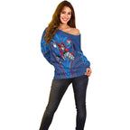 Newcastle Knights Rugby Mascot Off Shoulder Sweater Australian Rugby Culture - Tribal Inspired Knight Warrior