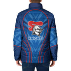 Newcastle Knights Rugby Mascot Padded Jacket Australian Rugby Culture - Tribal Inspired Knight Warrior
