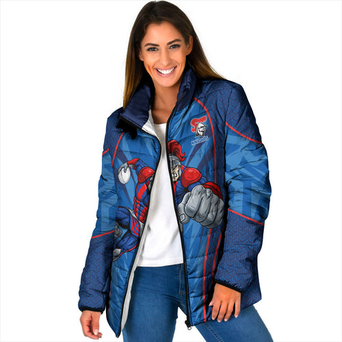 Newcastle Knights Rugby Mascot Padded Jacket Australian Rugby Culture - Tribal Inspired Knight Warrior