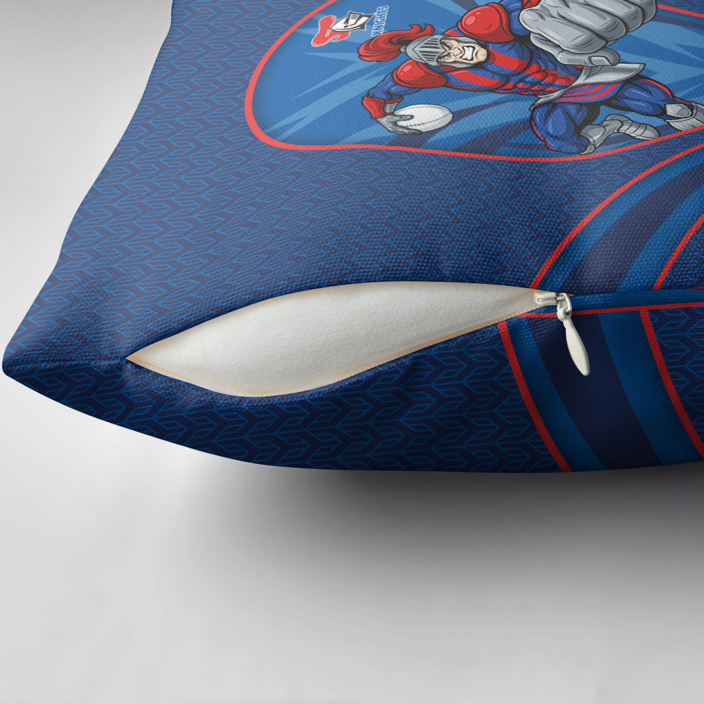 Newcastle Knights Rugby Mascot Pillow Cover Australian Rugby Culture - Tribal Inspired Knight Warrior