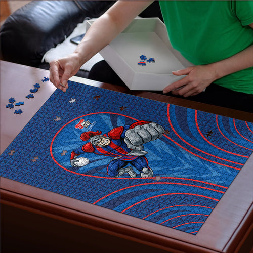 Newcastle Knights Rugby Mascot Puzzle Australian Rugby Culture - Tribal Inspired Knight Warrior