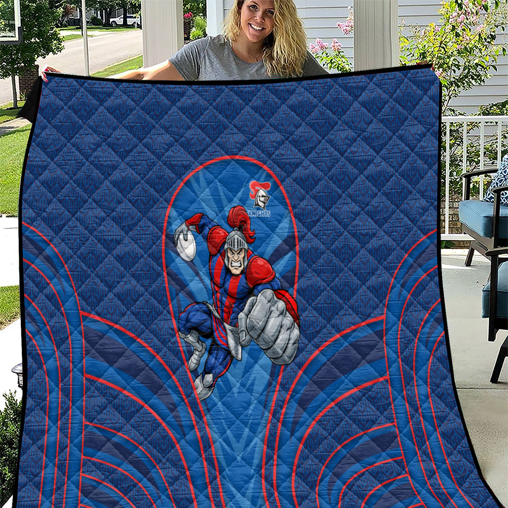 Newcastle Knights Rugby Mascot Quilt Australian Rugby Culture - Tribal Inspired Knight Warrior