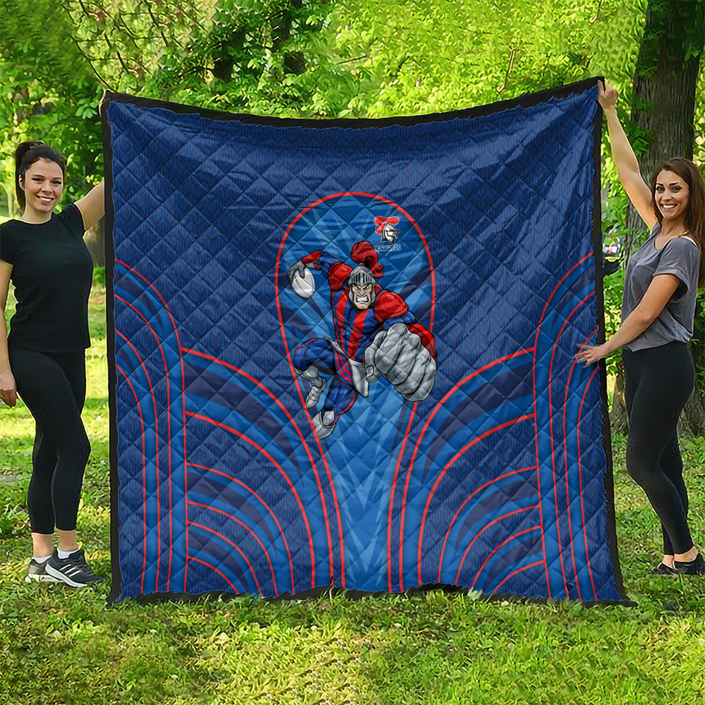 Newcastle Knights Rugby Mascot Quilt Australian Rugby Culture - Tribal Inspired Knight Warrior