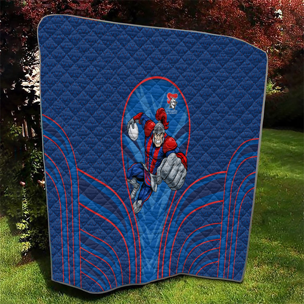 Newcastle Knights Rugby Mascot Quilt Australian Rugby Culture - Tribal Inspired Knight Warrior