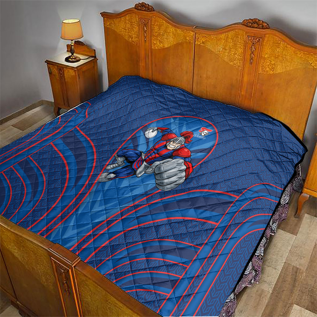 Newcastle Knights Rugby Mascot Quilt Australian Rugby Culture - Tribal Inspired Knight Warrior