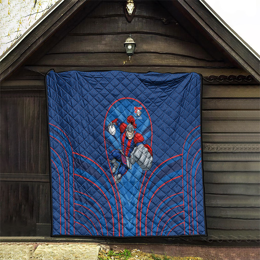 Newcastle Knights Rugby Mascot Quilt Australian Rugby Culture - Tribal Inspired Knight Warrior