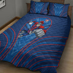 Newcastle Knights Rugby Mascot Quilt Bed Set Australian Rugby Culture - Tribal Inspired Knight Warrior