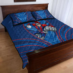 Newcastle Knights Rugby Mascot Quilt Bed Set Australian Rugby Culture - Tribal Inspired Knight Warrior