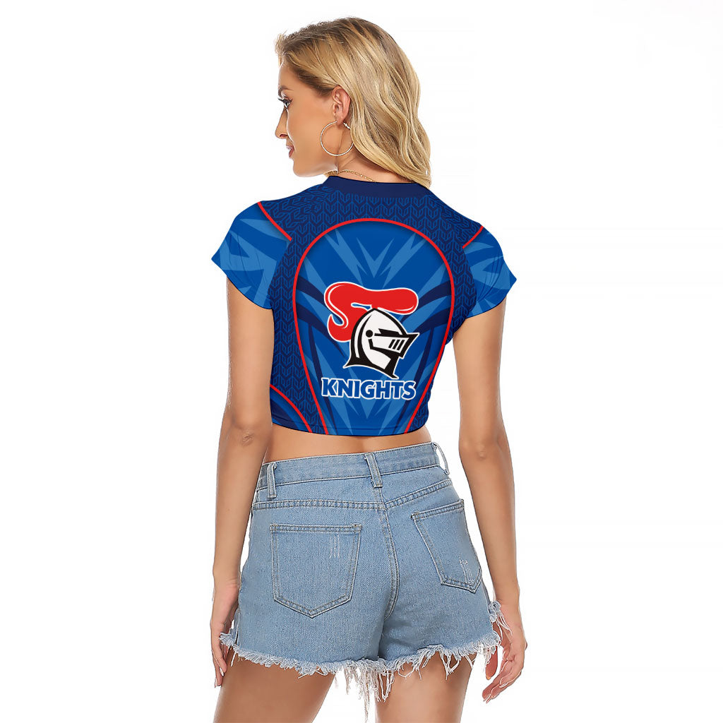 Newcastle Knights Rugby Mascot Raglan Cropped T Shirt Australian Rugby Culture - Tribal Inspired Knight Warrior