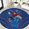 Newcastle Knights Rugby Mascot Round Carpet Australian Rugby Culture - Tribal Inspired Knight Warrior