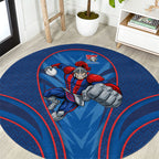 Newcastle Knights Rugby Mascot Round Carpet Australian Rugby Culture - Tribal Inspired Knight Warrior