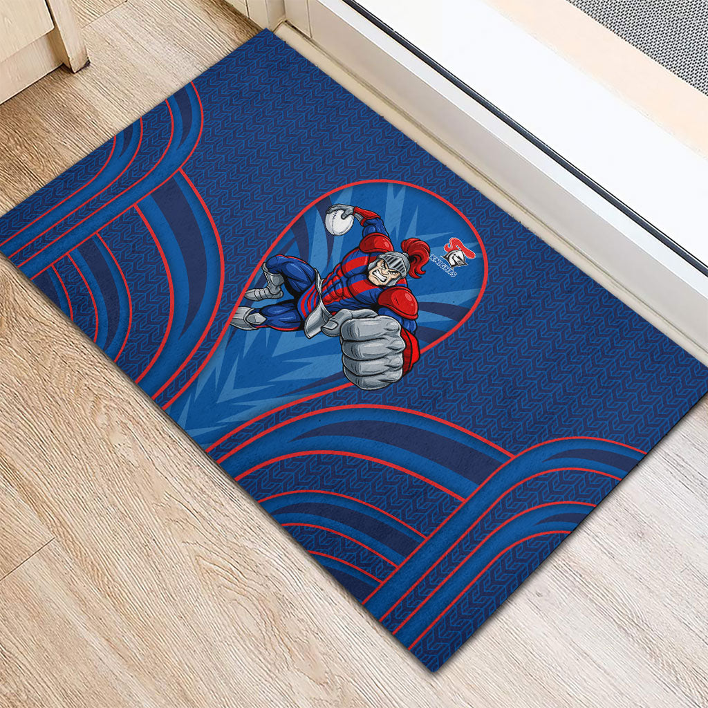 Newcastle Knights Rugby Mascot Rubber Doormat Australian Rugby Culture - Tribal Inspired Knight Warrior