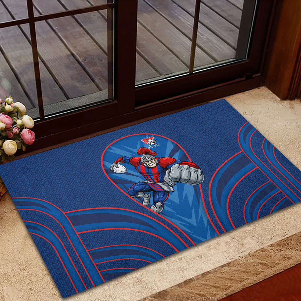 Newcastle Knights Rugby Mascot Rubber Doormat Australian Rugby Culture - Tribal Inspired Knight Warrior