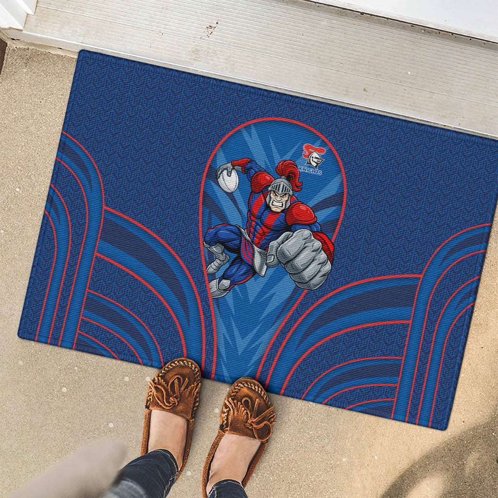 Newcastle Knights Rugby Mascot Rubber Doormat Australian Rugby Culture - Tribal Inspired Knight Warrior