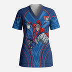 Newcastle Knights Rugby Mascot Scrub Top Australian Rugby Culture - Tribal Inspired Knight Warrior