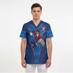 Newcastle Knights Rugby Mascot Scrub Top Australian Rugby Culture - Tribal Inspired Knight Warrior