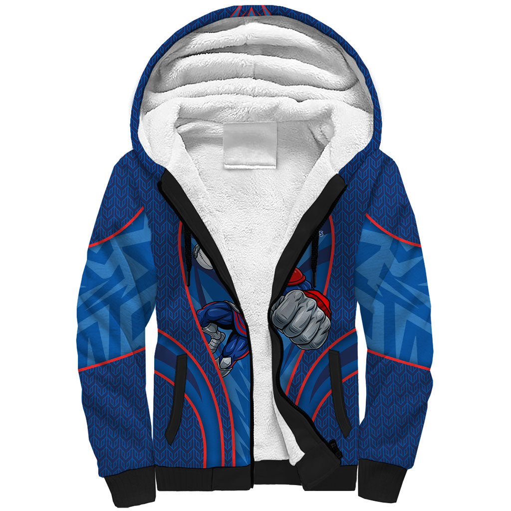Newcastle Knights Rugby Mascot Sherpa Hoodie Australian Rugby Culture - Tribal Inspired Knight Warrior